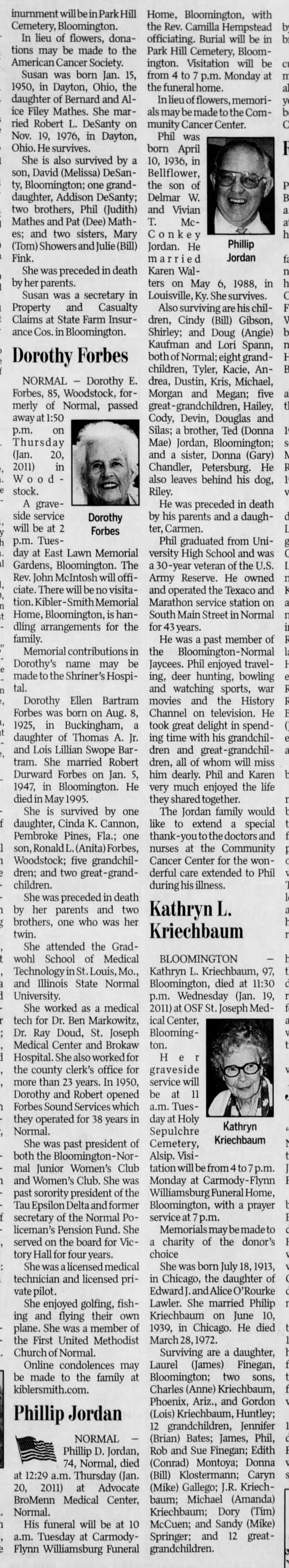 Clipping from The Pantagraph